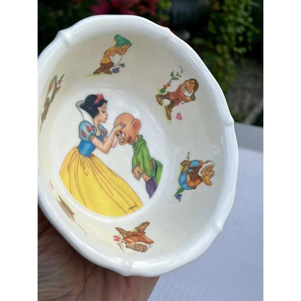 1989 Vintage Disney Snow White Seven Dwarfs Selandia Melamine Bowl Taiwan